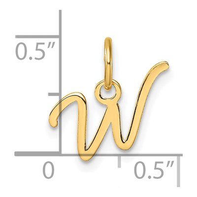 14K Yellow Gold Letter W Pendant – view 5