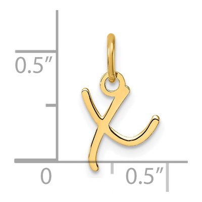 14K Yellow Gold Letter X Pendant – view 5