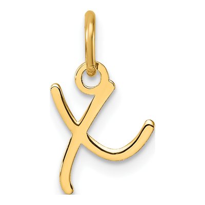 14K Yellow Gold Letter X Pendant