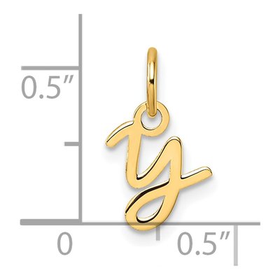14K Yellow Gold Letter Y Pendant – view 5