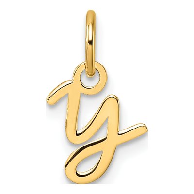 14K Yellow Gold Letter Y Pendant