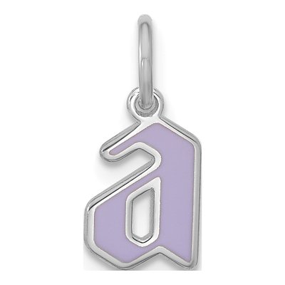 14K White Gold Epoxy Initial Charm – view 4