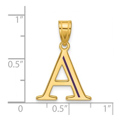 14K Yellow Gold Epoxy Initial Pendant – view 4
