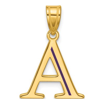 14K Yellow Gold Epoxy Initial Pendant