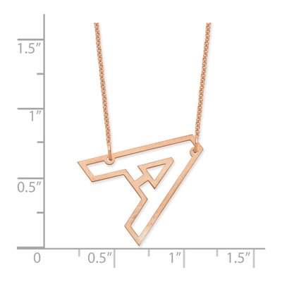 14K Rose Gold Sideways Initial A Necklace – view 3
