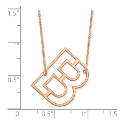 14K Rose Gold Sideways Initial B Necklace – view 3