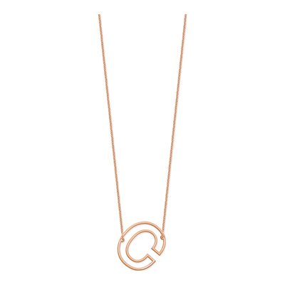 14K Rose Gold Sideways Initial C Necklace – view 2