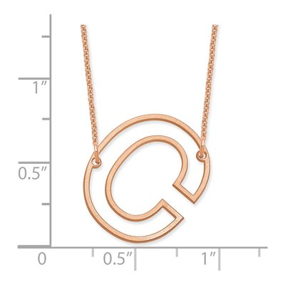 14K Rose Gold Sideways Initial C Necklace – view 3