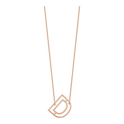 14K Rose Gold Sideways Initial D Necklace – view 2
