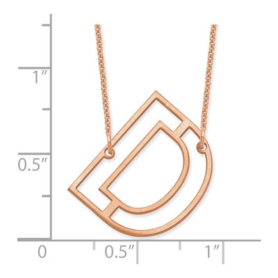 14K Rose Gold Sideways Initial D Necklace – view 3