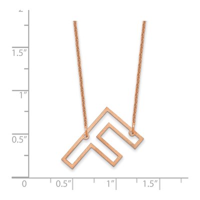 14K Rose Gold Sideways Initial F Necklace – view 3