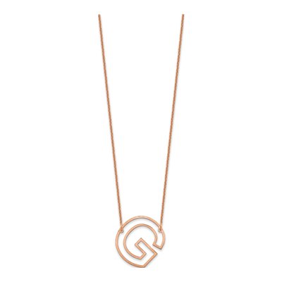 14K Rose Gold Sideways Initial G Necklace – view 2