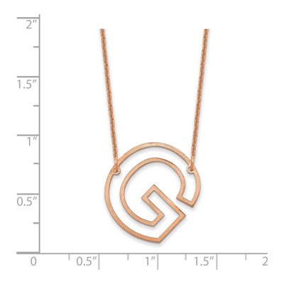 14K Rose Gold Sideways Initial G Necklace – view 3
