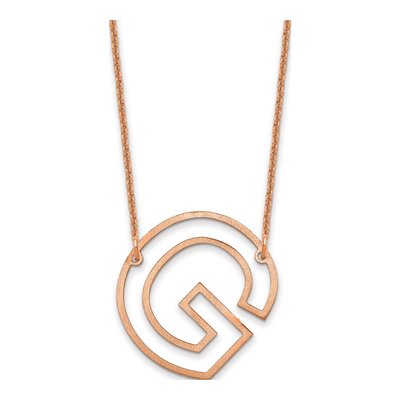 14K Rose Gold Sideways Initial G Necklace