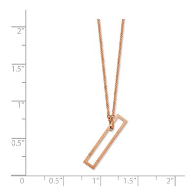 14K Rose Gold Sideways Initial I Necklace – view 3