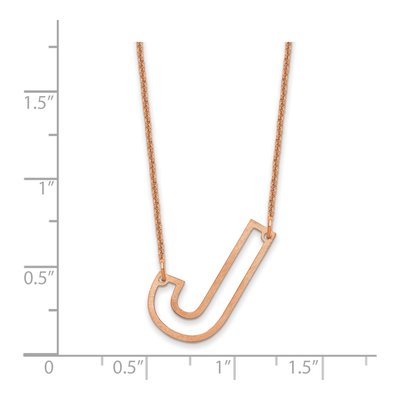 14K Rose Gold Sideways Initial J Necklace – view 3