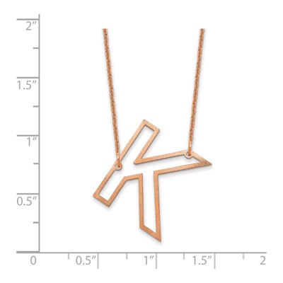 14K Rose Gold Sideways Initial K Necklace – view 3
