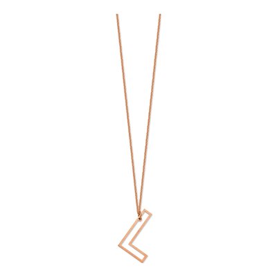 14K Rose Gold Sideways Initial L Necklace – view 2