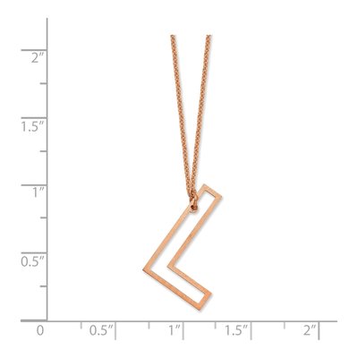 14K Rose Gold Sideways Initial L Necklace – view 3