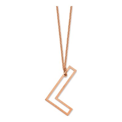 14K Rose Gold Sideways Initial L Necklace