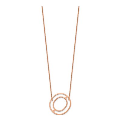 14K Rose Gold Sideways Initial O Necklace – view 2