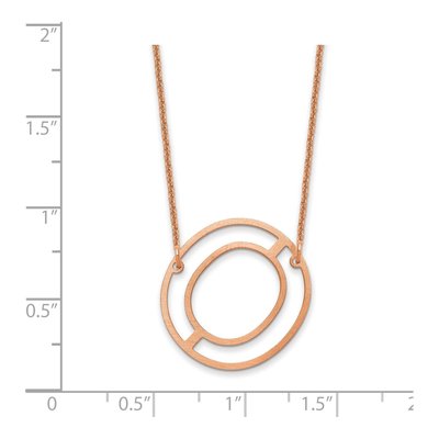 14K Rose Gold Sideways Initial O Necklace – view 3