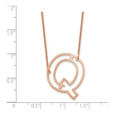 14K Rose Gold Sideways Initial Q Necklace – view 3