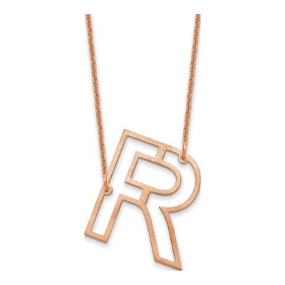 14K Rose Gold Initial R Necklace