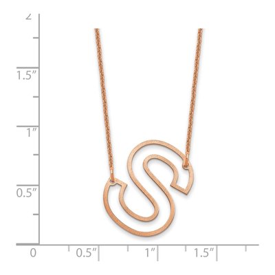 14K Rose Gold Sideways Initial S Necklace – view 3