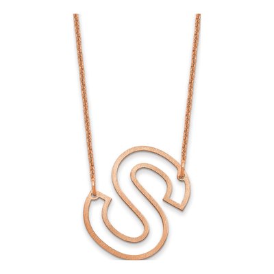 14K Rose Gold Sideways Initial S Necklace