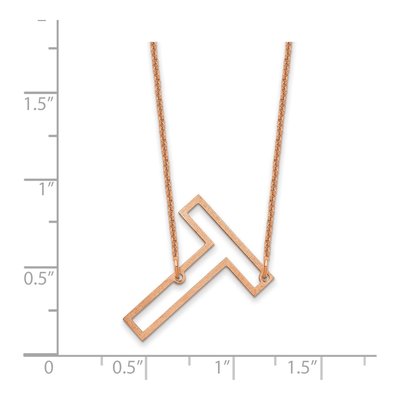 14K Rose Gold Sideways Initial T Necklace – view 3