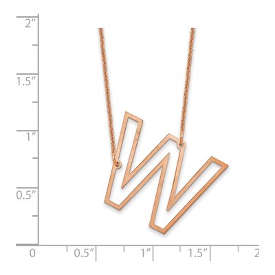 14K Rose Gold Sideways Initial W Necklace – view 3