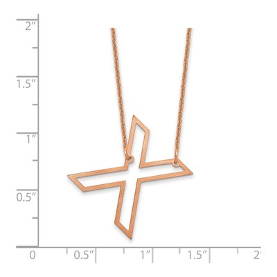 14K Rose Gold Sideways Initial X Necklace – view 3