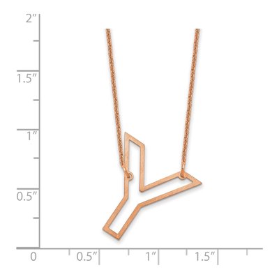 14K Rose Gold Sideways Initial Y Necklace – view 3