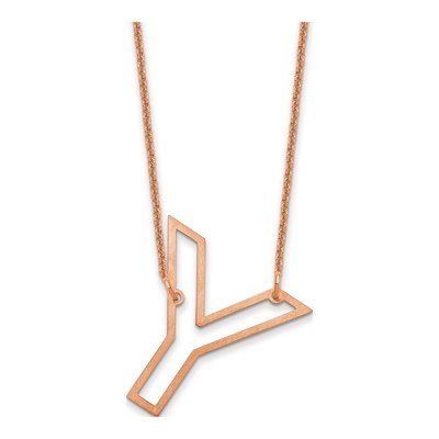 14K Rose Gold Sideways Initial Y Necklace