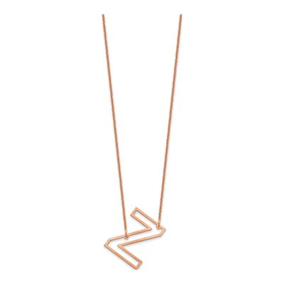 14K Rose Gold Sideways Initial Z Necklace – view 2