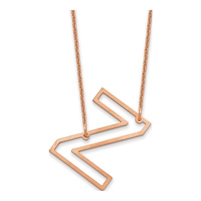 14K Rose Gold Sideways Initial Z Necklace