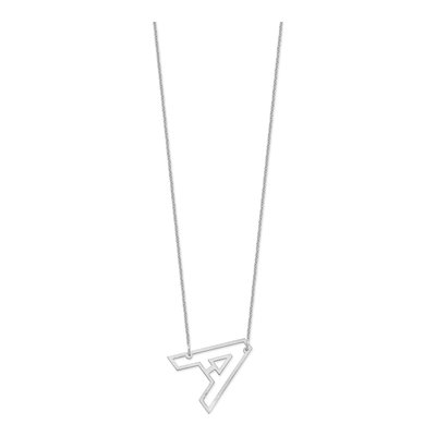 14K White Gold Sideways Initial A Necklace – view 2