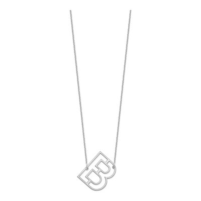 14K White Gold Sideways Initial B Necklace – view 2