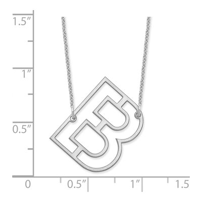 14K White Gold Sideways Initial B Necklace – view 3