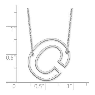 14K White Gold Sideways Initial C Necklace – view 3