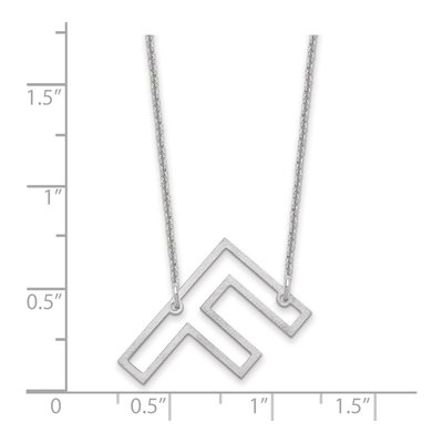 14K White Gold Sideways Initial F Necklace – view 3