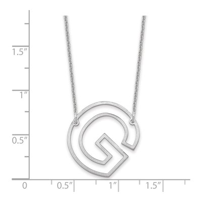 14K White Gold Sideways Initial G Necklace – view 3