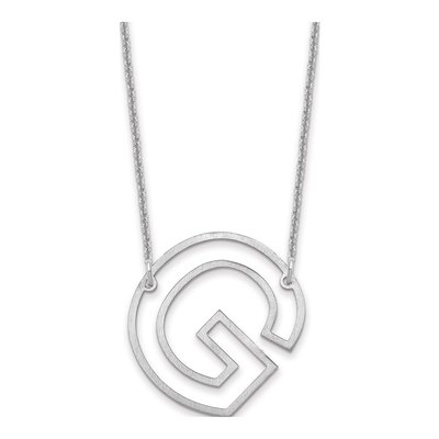 14K White Gold Sideways Initial G Necklace