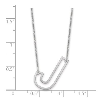 14K White Gold Sideways Initial J Necklace – view 3