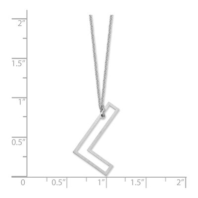 14K White Gold Sideways Initial L Necklace – view 3