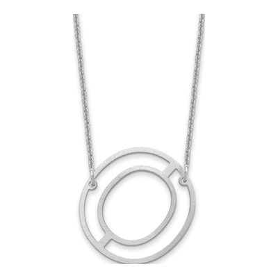 14K White Gold Sideways Initial O Necklace