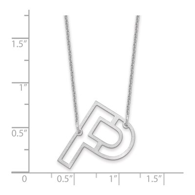 14K White Gold Sideways Initial P Necklace – view 3