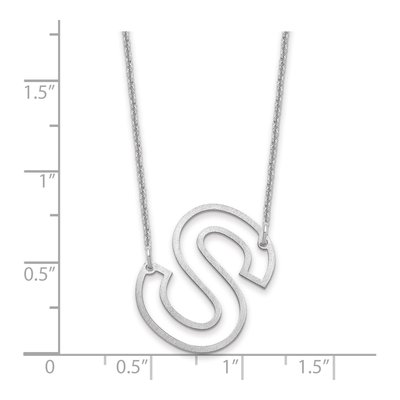 14K White Gold Sideways Initial S Necklace – view 3