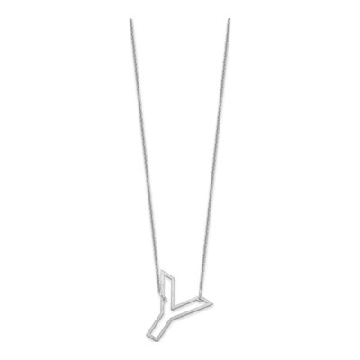 14K White Gold Sideways Initial Y Necklace – view 2
